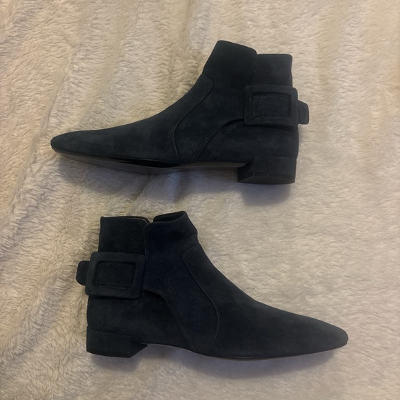 Roger Vivier Navy Suede Ankle Boots - Picture 5 of 10